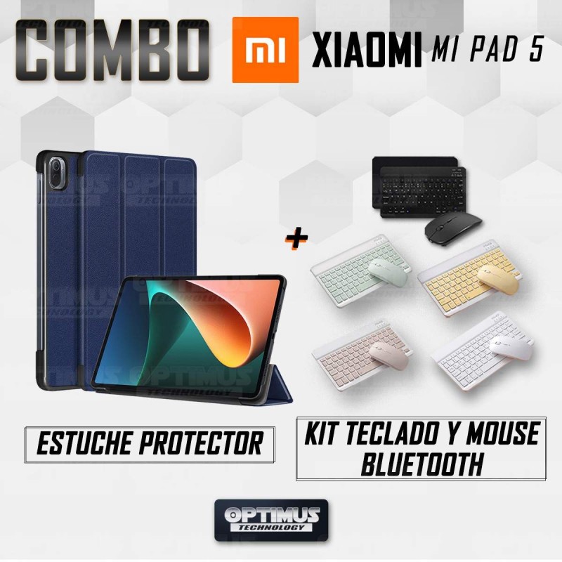 Kit Case Forro Protector + Teclado y Mouse Ratón Bluetooth para Tablet Xiaomi Mi Pad 5 OPTIMUS TECHNOLOGY™ - 27