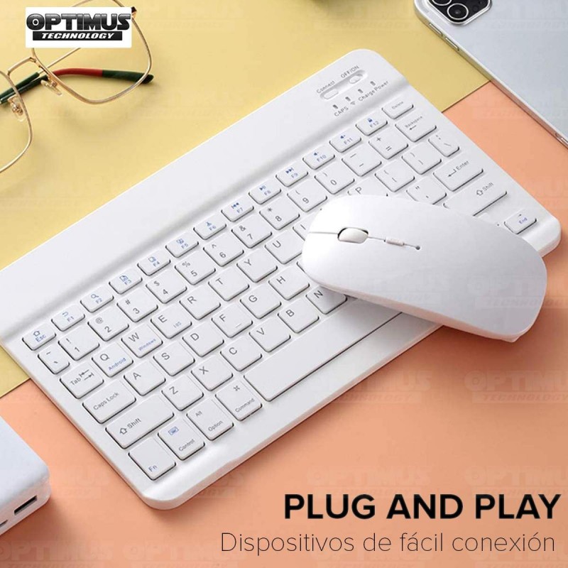 Kit Case Forro Protector + Teclado y Mouse Ratón Bluetooth para Tablet Xiaomi Mi Pad 5 OPTIMUS TECHNOLOGY™ - 53