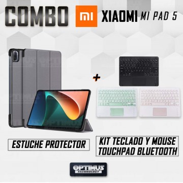Kit Case Folio Protector + Teclado Mouse Touchpad Bluetooth para Tablet Xiaomi Mi Pad 5 OPTIMUS TECHNOLOGY™ - 21