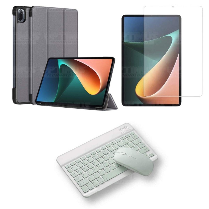 Kit Vidrio templado + Case Protector + Teclado y Mouse Bluetooth Tablet Xiaomi Mi Pad 5 OPTIMUS TECHNOLOGY™ - 30
