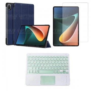 Kit Vidrio templado + Case Protector + Teclado Touchpad Bluetooth Tablet Xiaomi Mi Pad 5 OPTIMUS TECHNOLOGY™ - 1