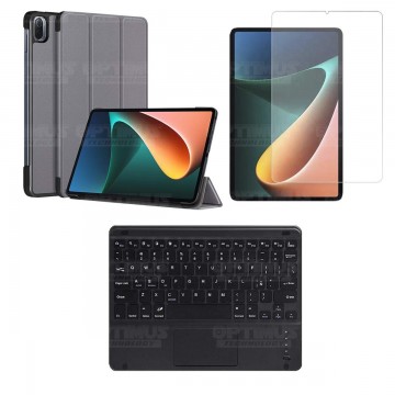 Kit Vidrio templado + Case Protector + Teclado Touchpad Bluetooth Tablet Xiaomi Mi Pad 5 OPTIMUS TECHNOLOGY™ - 5