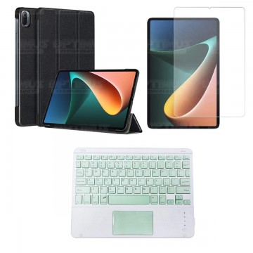 Kit Vidrio templado + Case Protector + Teclado Touchpad Bluetooth Tablet Xiaomi Mi Pad 5 OPTIMUS TECHNOLOGY™ - 9