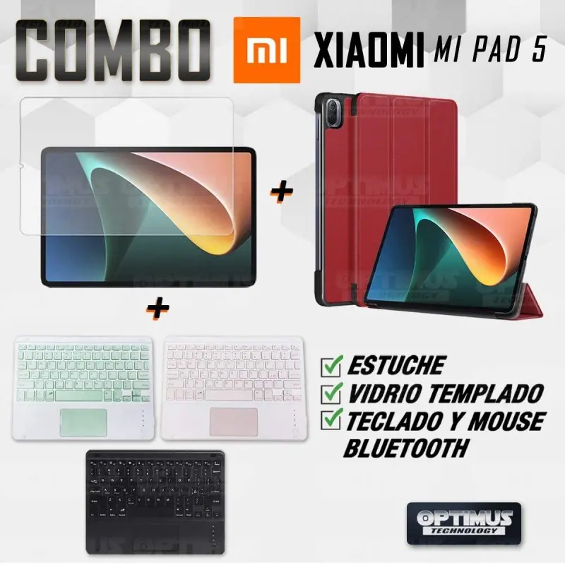 Kit Vidrio templado + Case Protector + Teclado Touchpad Bluetooth Tablet Xiaomi Mi Pad 5 OPTIMUS TECHNOLOGY™ - 30