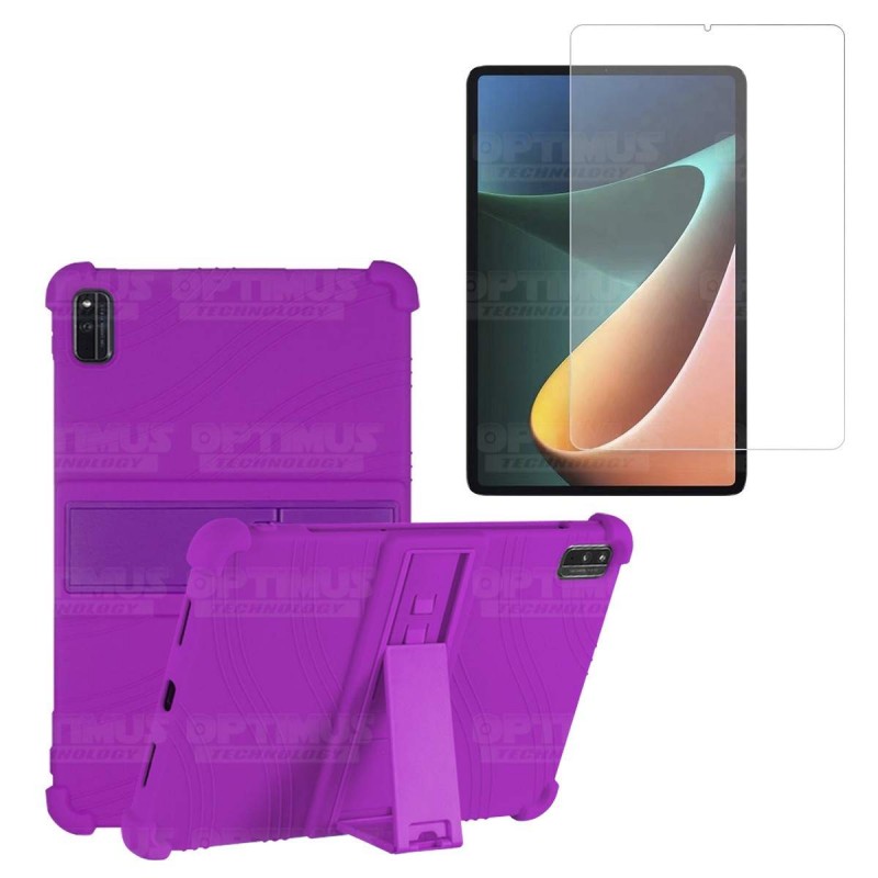 Kit Vidrio templado y Estuche Protector de goma antigolpes con soporte Tablet Xiaomi Mi Pad 5 OPTIMUS TECHNOLOGY™ - 5