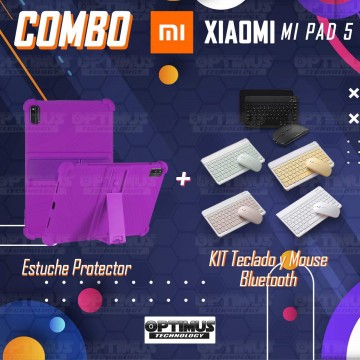 Kit Case Forro Protector Antigolpes + Teclado y Mouse Bluetooth Tablet Xiaomi Mi Pad 5 OPTIMUS TECHNOLOGY™ - 31