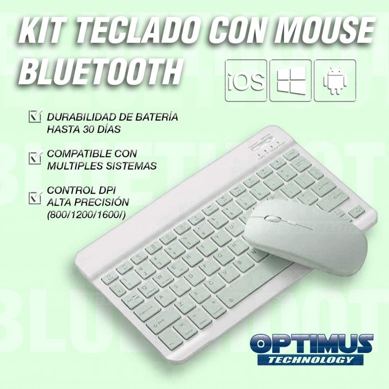 Kit Case Forro Protector Antigolpes + Teclado y Mouse Bluetooth Tablet Xiaomi Mi Pad 5 OPTIMUS TECHNOLOGY™ - 50