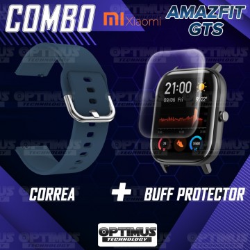 Kit Correa Pulso Y Buff Screen Para Reloj Inteligente Xiaomi Amazfit GTS | OPTIMUS TECHNOLOGY™ | CRR-BFF-XMI-AF-GTS |
