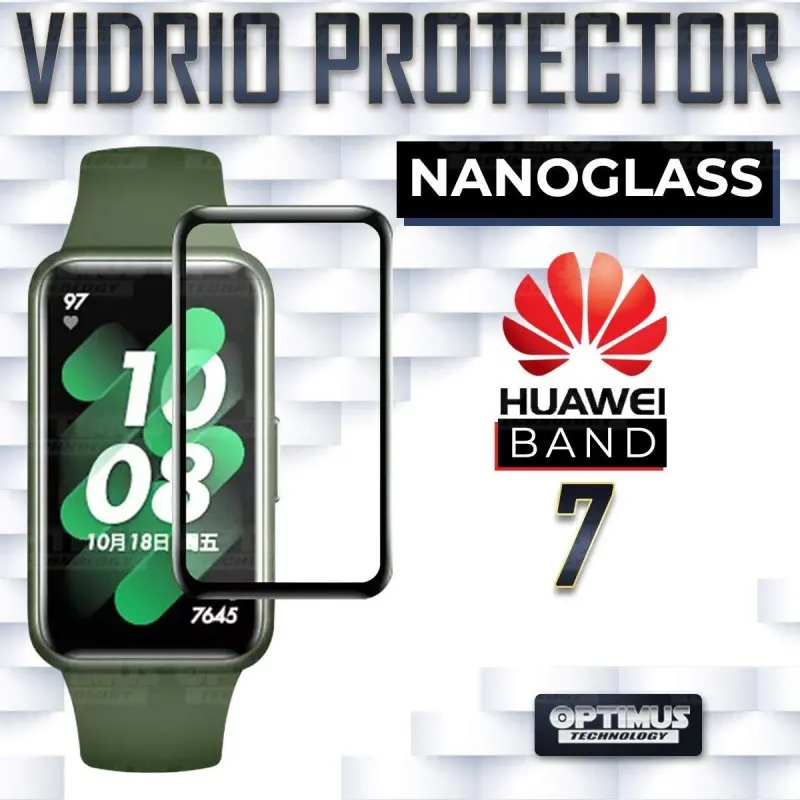 Vidrio Templado Cerámico Nanoglass Para Reloj Smartwatch Huawei Band 7 | OPTIMUS TECHNOLOGY™ | VTP-CR-HW-BND-7 |