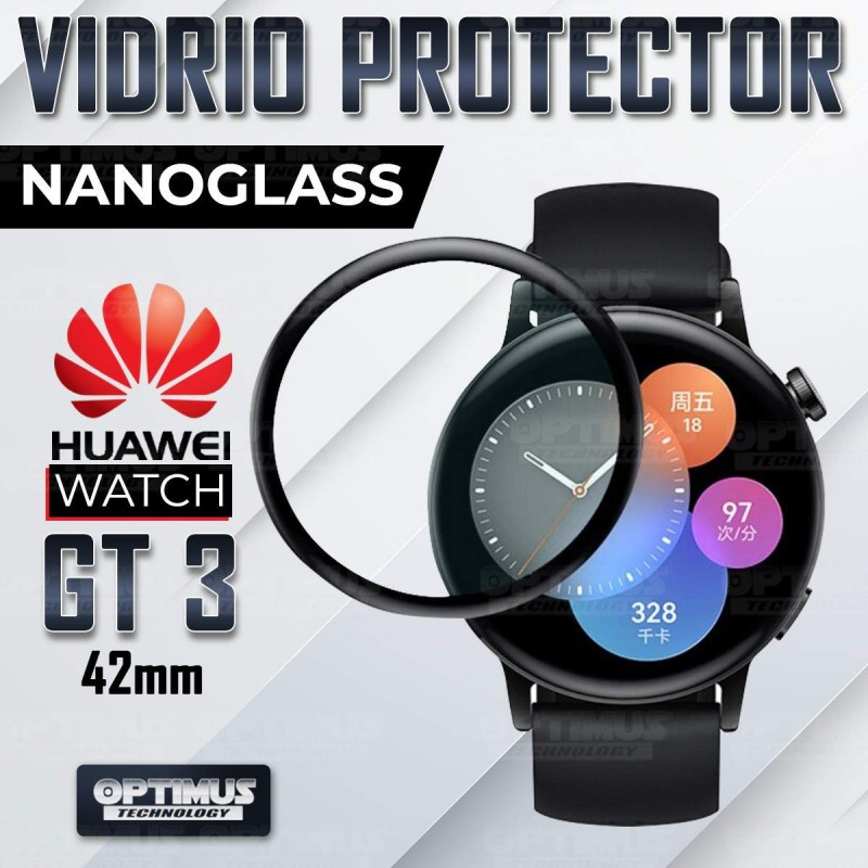 Vidrio Templado Cerámico Nanoglass Para Reloj Smartwatch Huawei Watch GT3 42mm | OPTIMUS TECHNOLOGY™ | VTP-CR-HW-GT3-42 |
