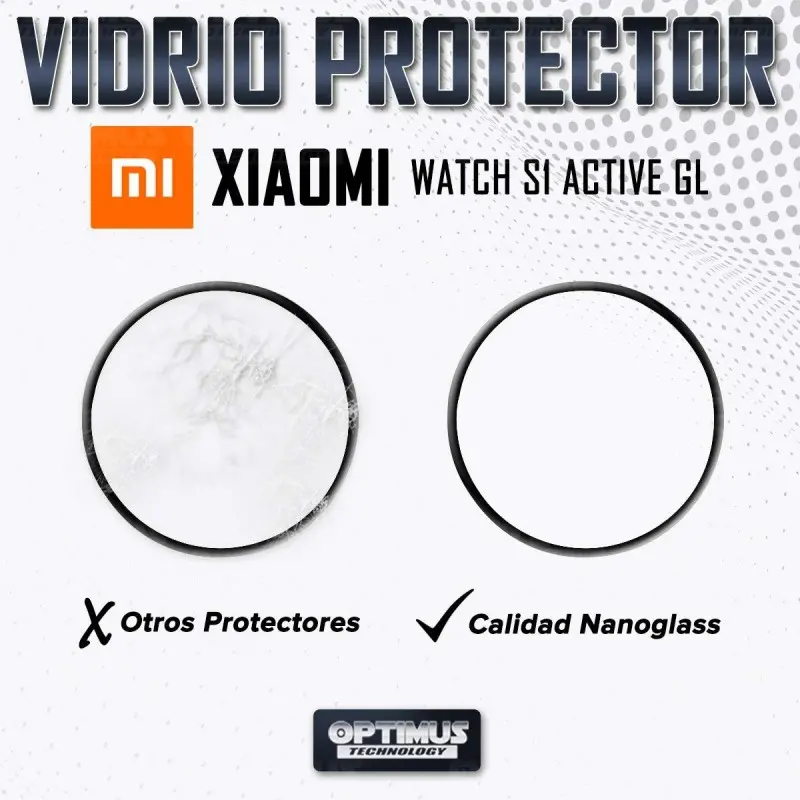 Vidrio Templado Cerámico Nanoglass Para Reloj Smartwatch Xiaomi Watch S1 Active GL | OPTIMUS TECHNOLOGY™ | VTP-CR-XMI-S1-ACTGL |
