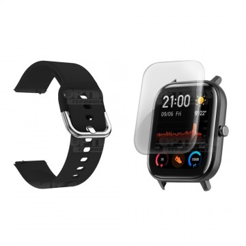 Kit Correa Pulso Y Buff Screen Para Reloj Inteligente Xiaomi Amazfit GTS | OPTIMUS TECHNOLOGY™ | CRR-BFF-XMI-AF-GTS |