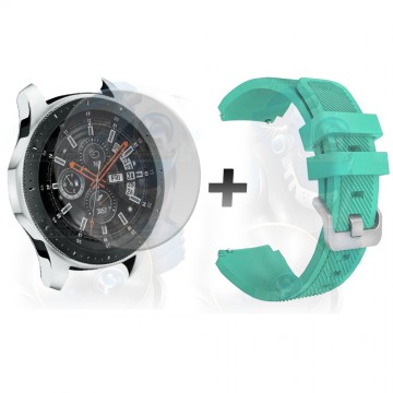 Kit Correa Pulso Manilla de Goma Y Vidrio Templado Samsung Galaxy Watch 46mm | OPTIMUS TECHNOLOGY™ | CRRY-VTP-GX-WCH-46 |