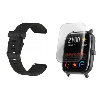 Kit Manilla Banda Y Buff Film Screen Para Reloj Smartwatch Xiaomi Amazfit GTS | OPTIMUS TECHNOLOGY™ | CRR-BFF-HP-XMI-AF-GTS |