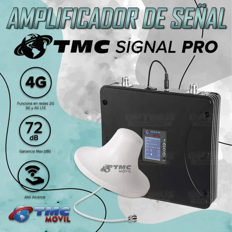 KIT Amplificador De Señal Celular TMC Signal PRO Repetidor Redes 4GLTE