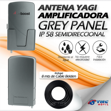 Antena Amplificadora De Señal Weboost Grey Panel +5 dB de ganancia Resistente al agua 4G | WEBOOST COLOMBIA | ANT-GRP |