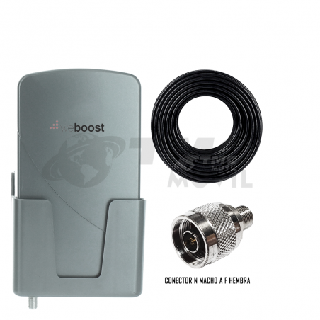 Antena Amplificadora De Señal Weboost Grey Panel +5 dB de ganancia Resistente al agua 4G