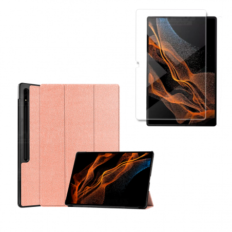 Kit Vidrio Cristal Templado Y Estuche Case Protector para Tablet Samsung Galaxy Tab S8 Ultra 14.6 Pulgadas