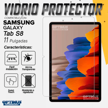 Vidrio Templado para Tablet Samsung Galaxy Tab S8 11 Pug | OPTIMUS TECHNOLOGY™ | SGS811-100 |