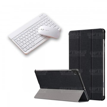 Kit Case Forro Protector + Teclado y Mouse Ratón Bluetooth para Tablet Samsung Galaxy Tab S6 Lite 10.4 2022 P619 - P613 OPTIMUS 