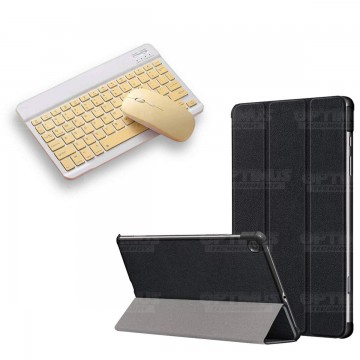 Kit Case Forro Protector + Teclado y Mouse Ratón Bluetooth para Tablet Samsung Galaxy Tab S6 Lite 10.4 2022 P619 - P613 OPTIMUS 