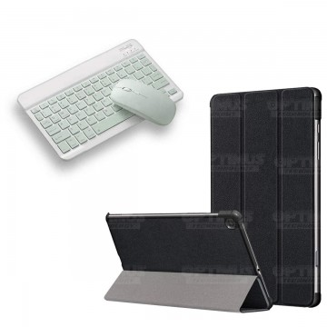 Kit Case Forro Protector + Teclado y Mouse Ratón Bluetooth para Tablet Samsung Galaxy Tab S6 Lite 10.4 2022 P619 - P613 OPTIMUS 