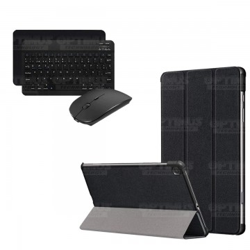Kit Case Forro Protector + Teclado y Mouse Ratón Bluetooth para Tablet Samsung Galaxy Tab S6 Lite 10.4 2022 P619 - P613 OPTIMUS 
