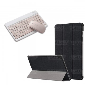 Kit Case Forro Protector + Teclado y Mouse Ratón Bluetooth para Tablet Samsung Galaxy Tab S6 Lite 10.4 2022 P619 - P613 OPTIMUS 