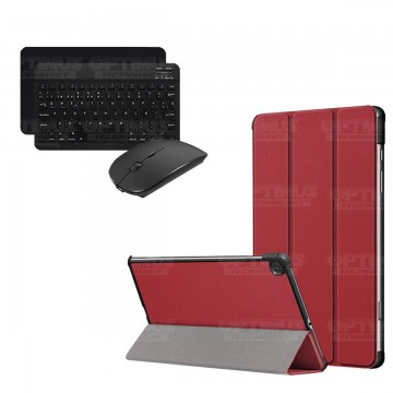 Kit Case Forro Protector + Teclado y Mouse Ratón Bluetooth para Tablet Samsung Galaxy Tab S6 Lite 10.4 2022 P619 - P613 OPTIMUS 