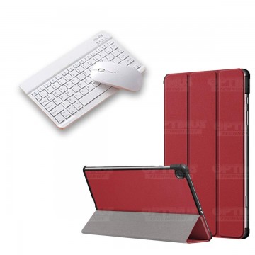 Kit Case Forro Protector + Teclado y Mouse Ratón Bluetooth para Tablet Samsung Galaxy Tab S6 Lite 10.4 2022 P619 - P613 OPTIMUS 