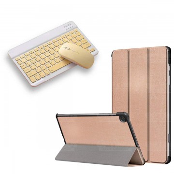 Kit Case Forro Protector + Teclado y Mouse Ratón Bluetooth para Tablet Samsung Galaxy Tab S6 Lite 10.4 2022 P619 - P613 OPTIMUS 