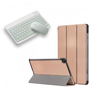 Kit Case Forro Protector + Teclado y Mouse Ratón Bluetooth para Tablet Samsung Galaxy Tab S6 Lite 10.4 2022 P619 - P613 OPTIMUS 