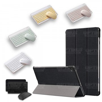 Kit Case Forro Protector + Teclado y Mouse Ratón Bluetooth para Tablet Samsung Galaxy Tab S6 Lite 10.4 2022 P619 - P613 OPTIMUS 