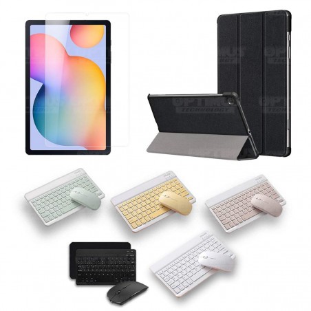 Kit Vidrio templado + Case Protector + Teclado y Mouse Bluetooth Tablet Samsung Galaxy Tab S6 Lite 10.4 2022 P619 - P613
