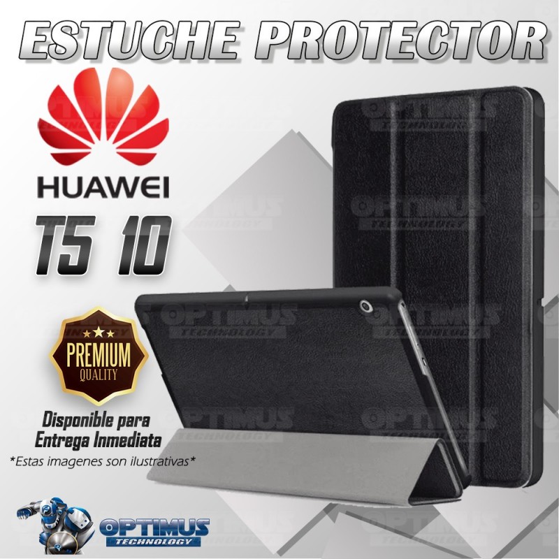 Kit Vidrio Templado y Estuche Forro Protector Acrílico y Sintético Tablet Huawei T5-10 OPTIMUS TECHNOLOGY™ - 3