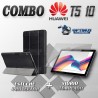 Kit Vidrio Templado y Estuche Forro Protector Acrílico y Sintético Tablet Huawei T5-10 OPTIMUS TECHNOLOGY™ - 2