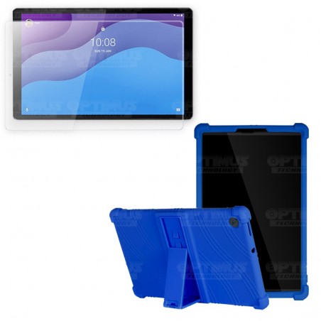 Kit Vidrio templado y Estuche Protector de goma antigolpes con soporte Tablet Lenovo P11