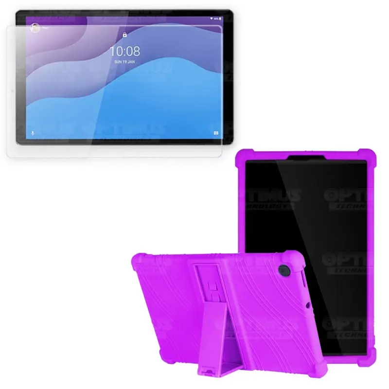 Kit Vidrio templado y Estuche Protector de goma antigolpes con soporte Tablet Lenovo M10 HD TB-X306 OPTIMUS TECHNOLOGY™ - 21