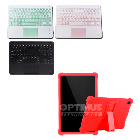 Kit Case Estuche Protector Antigolpes + Teclado Mouse Touchpad Bluetooth para Tablet Lenovo P11 Tb-J606F de 11Pulgadas