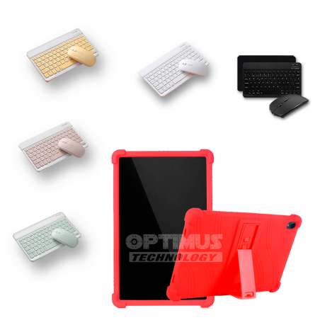 Kit Case Forro Protector Antigolpes + Teclado y Mouse Ratón Bluetooth para Tablet Lenovo P11 Tb-J606F de 11" Pulgadas