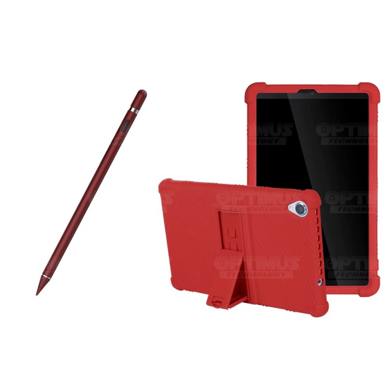 Kit Estuche Protector de goma antigolpes Y Lápiz Óptico Digital Stylus Pen para Tablet Lenovo Tab M8 8505x / x8505f