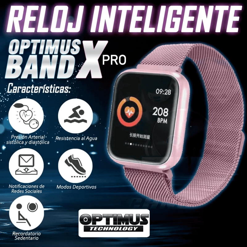 Smartwatch Reloj Inteligente OPTIMUS BAND X PRO™ (Smartwatch p70) Compatible Android IOS | OPTIMUS TECHNOLOGY™ | OPTBXPRO |