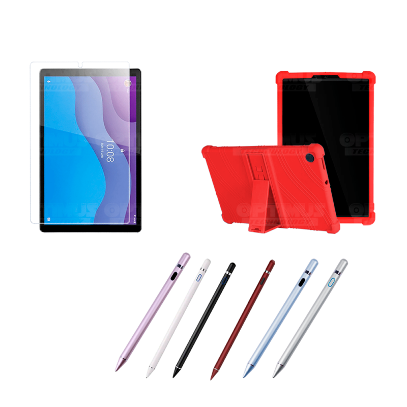 Kit Estuche Y Lápiz Digital para Tablet Lenovo Tab M8 8505x Color Rojo -  Color Del Lápiz Blanco