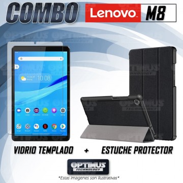 Kit Vidrio Cristal Templado Y Estuche Case Protector para Tablet Lenovo Tab M8 X8505f OPTIMUS TECHNOLOGY™ - 2