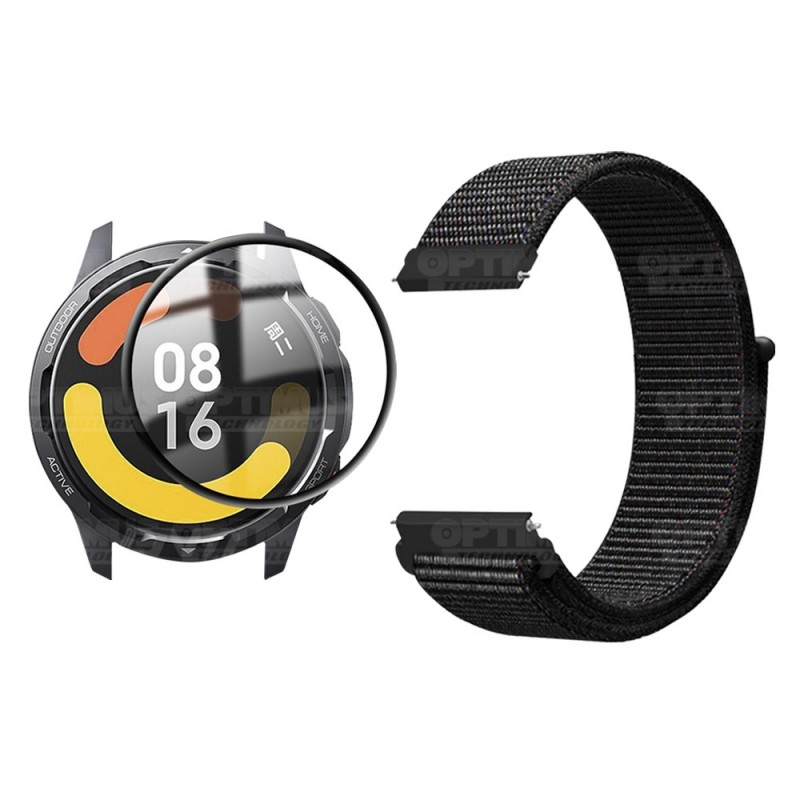 KIT Correa tipo velcro y Vidrio templado cerámico para Reloj Smartwatch Xiaomi Watch S1 Active GL