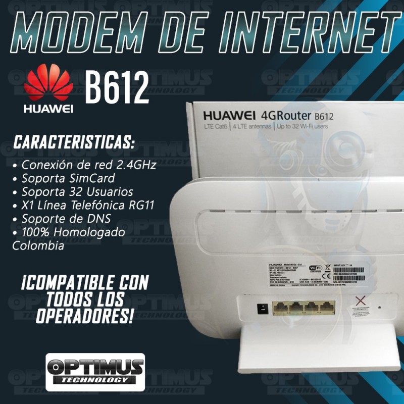 KIT Antena Amplificadora De Señal Yagi 17 Db Con Modem Enrutador Huawei B612 | HUAWEI COLOMBIA | KT-YG17-B612 |