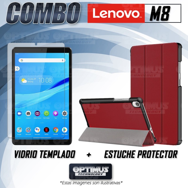 Kit Vidrio Cristal Templado Y Estuche Case Protector para Tablet Lenovo Tab M8 X8505f OPTIMUS TECHNOLOGY™ - 17