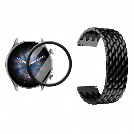 Vidrio Templado Nano Glass Y Correa Pulso Banda de Acero Inoxidable 22mm Reloj para Xiaomi GTR 3 Pro