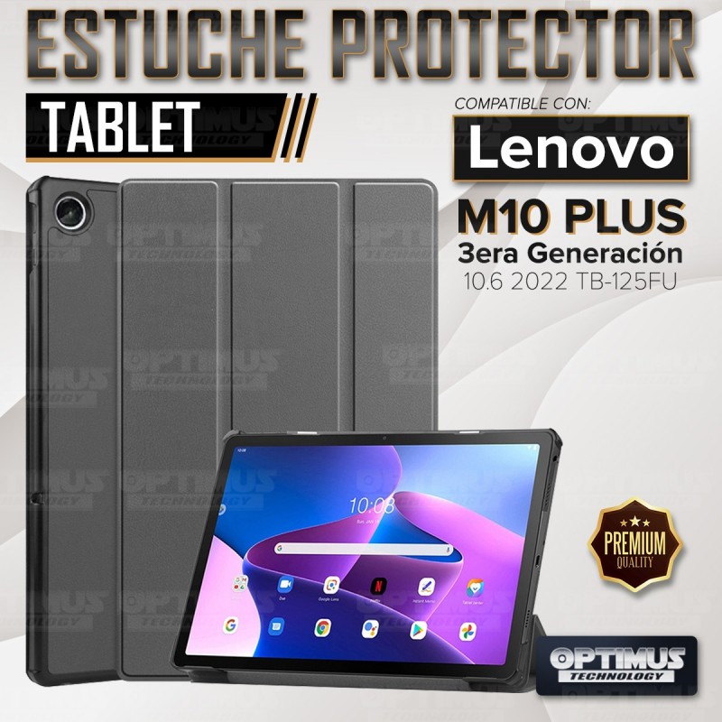 Kit Case + Teclado y Mouse para Lenovo Tab M10 Plus 3era Gen Color Gris -  Color del Teclado Blanco