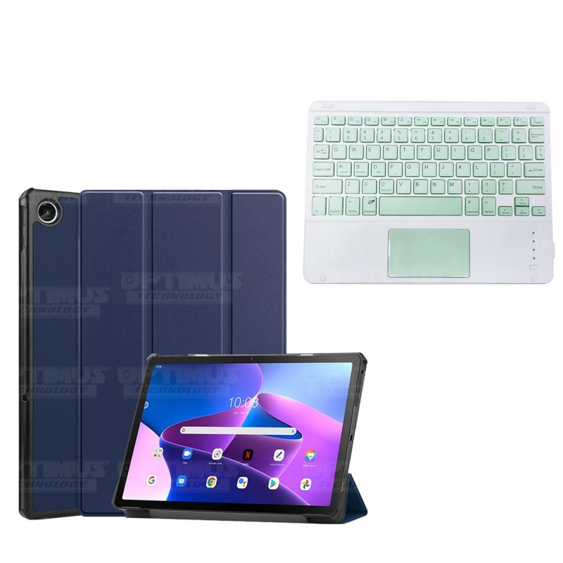 Kit Case Folio Protector + Teclado Mouse Touchpad Bluetooth para Tablet Lenovo Tab M10 Plus 3era Gen 10.6 2022 TB-125FU